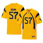 Men's West Virginia Mountaineers NCAA #57 Michael Brown Yellow Authentic Nike Throwback Stitched College Football Jersey XH15K11FX